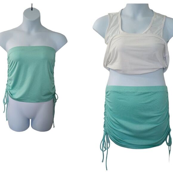 Metallic Swim Skirt or‎ Top Mint Green Size XL - Picture 1 of 3